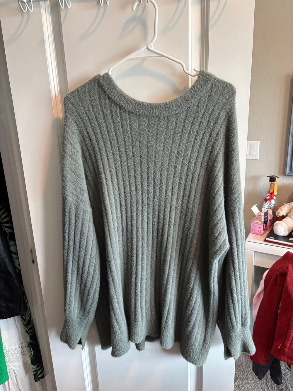 aerie Ribbed Crewneck Sweater - Dark Green
